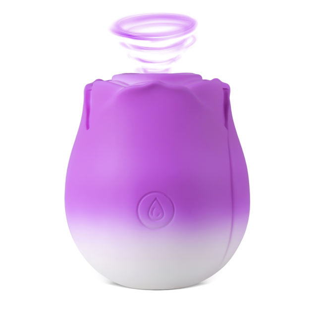 0-Function Purple & White Silicone Rechargeable Clitoral Sucking Rose Sex Toy