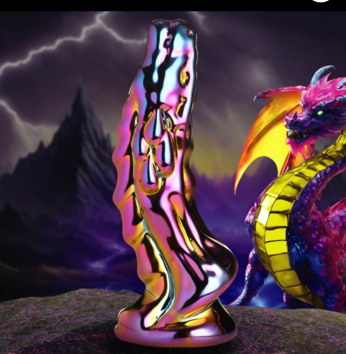 6.30'' Multicolor Iridescent Textured Glass Dildo