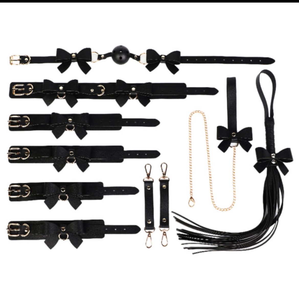 6-Piece Black & Red BDSM Bondage Kit