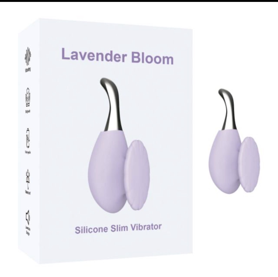 4.33" Purple Rechargeable Silicone Slim Vibrator – 10 Vibrating Modes