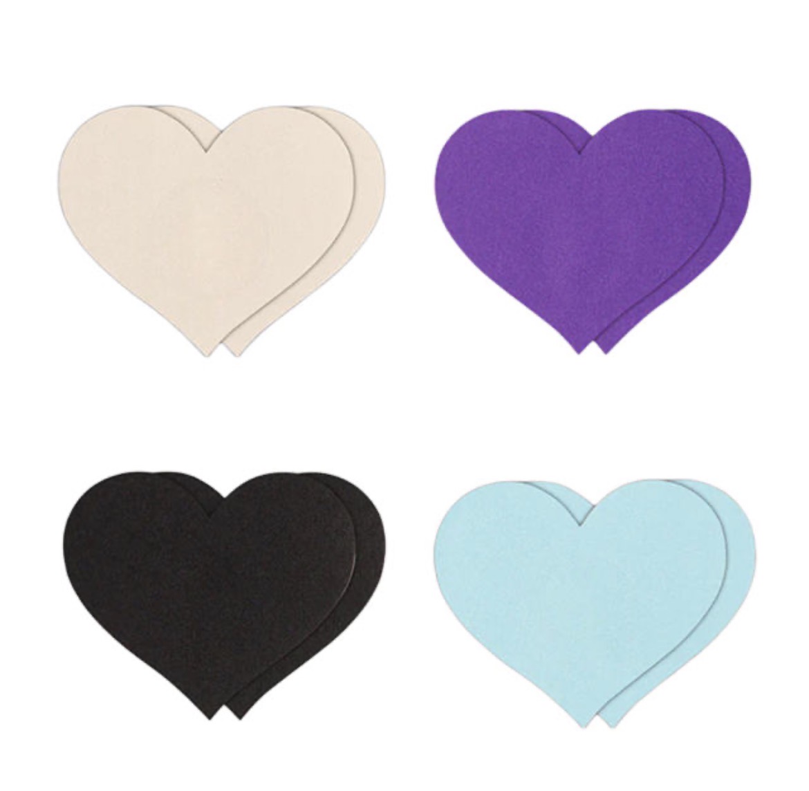 8-Piece Multicolor Heart Nipple Pasties Set – Reusable, Self-Adhesive, Waterproof Polyester
