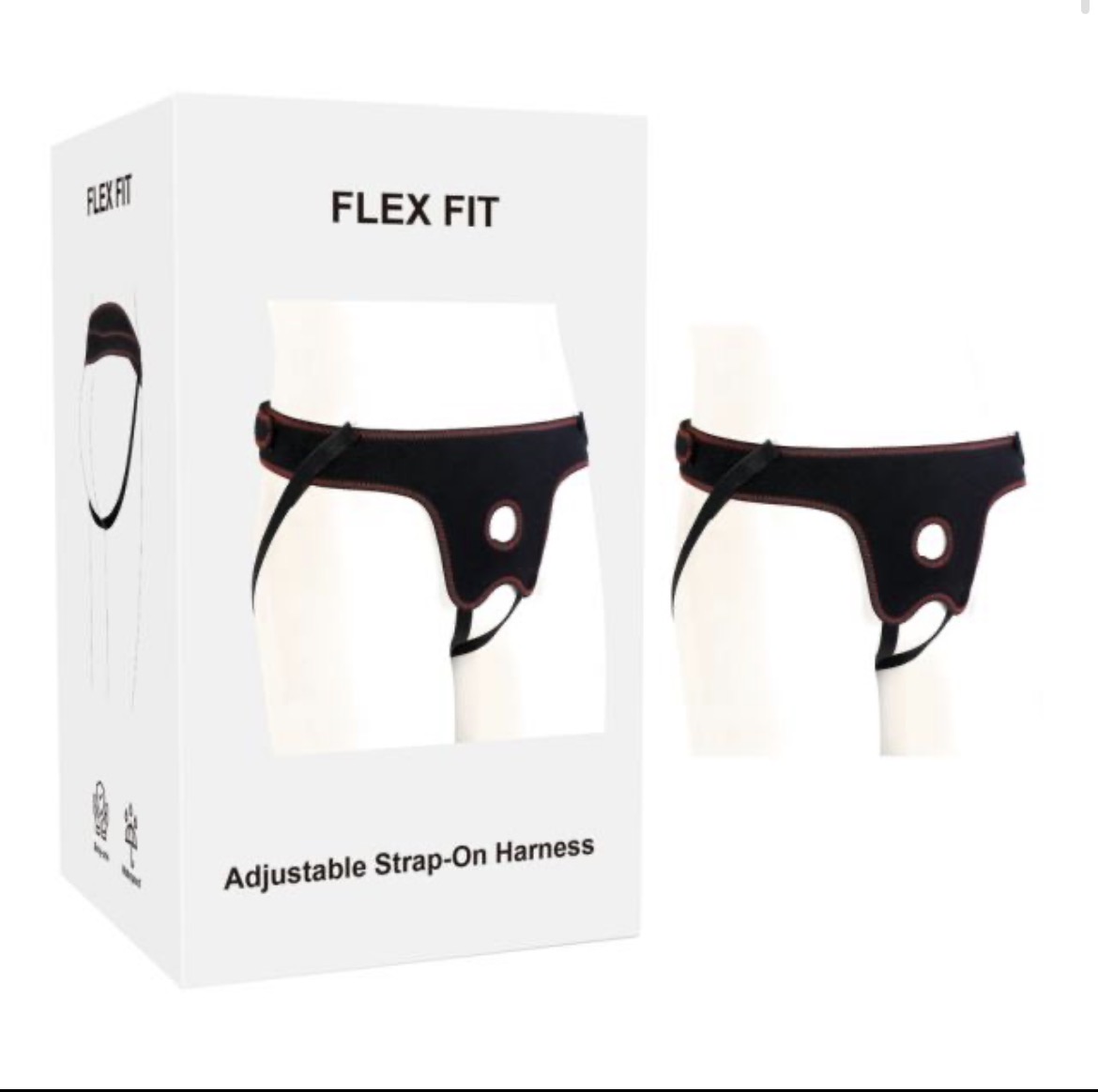 Adjustable Black Strap-On Harness with 1.30" O-Ring – Waterproof Polyester, Universal Fit
